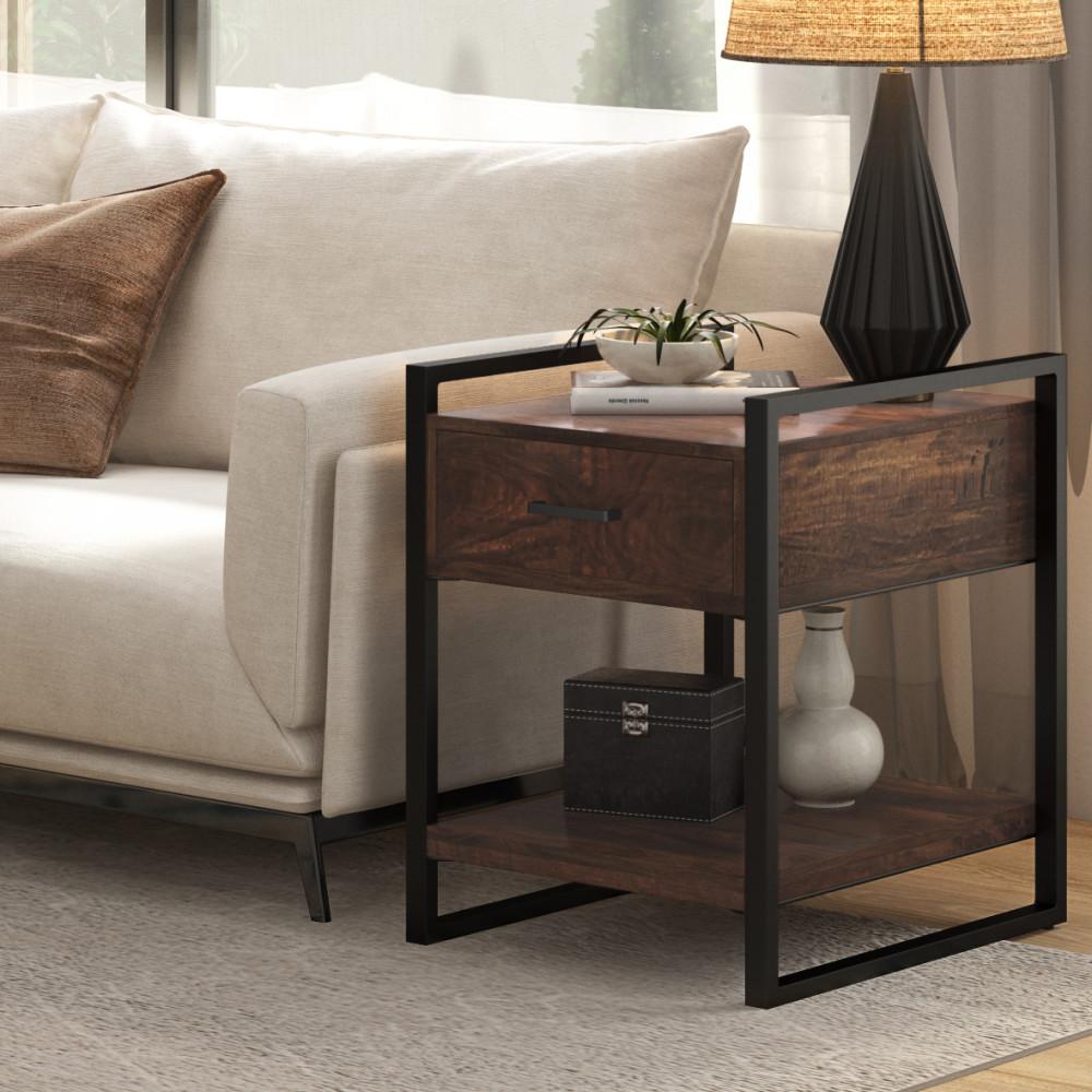 Dark Cognac Brown | Riverside End Table