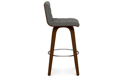 Grey Linen Style Fabric | Roland Swivel Bar Stool in Linen