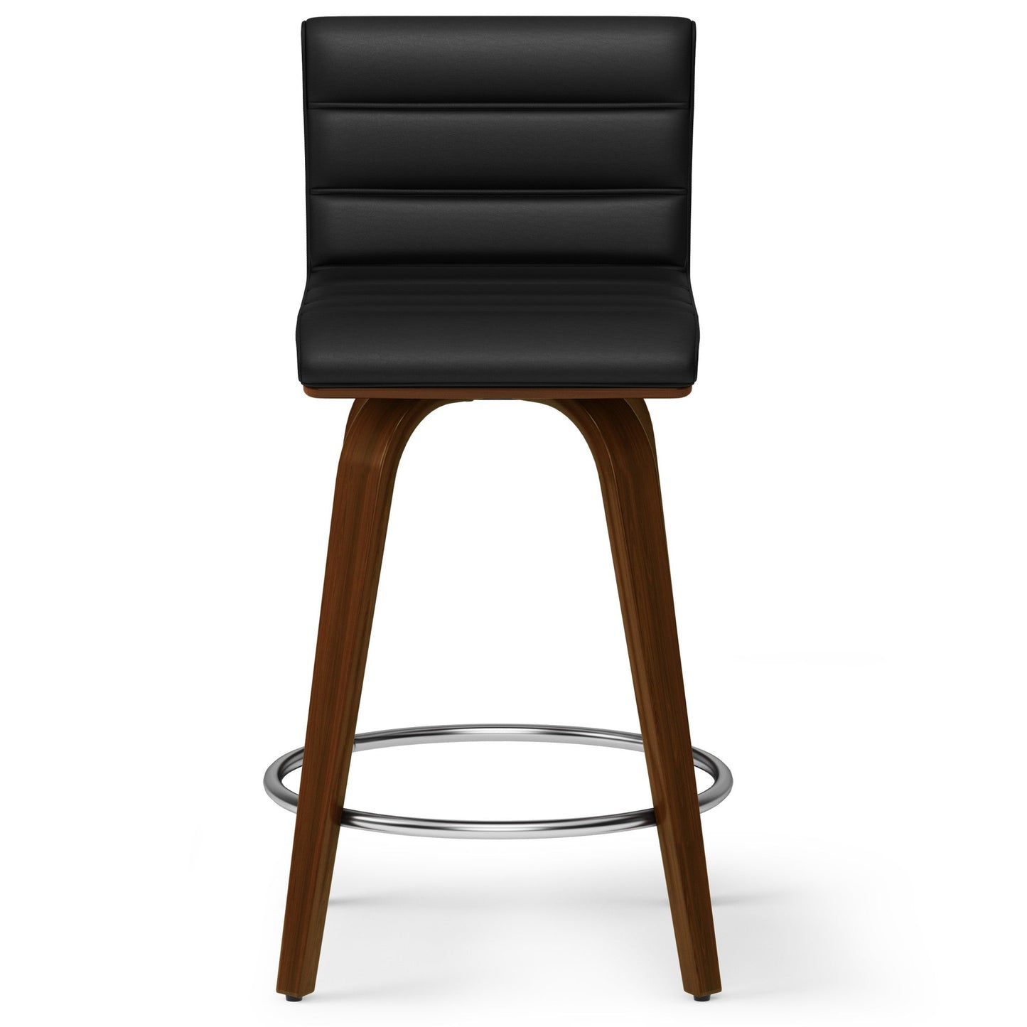 Black Vegan Leather | Roland Swivel Counter Height Stool in Vegan Leather