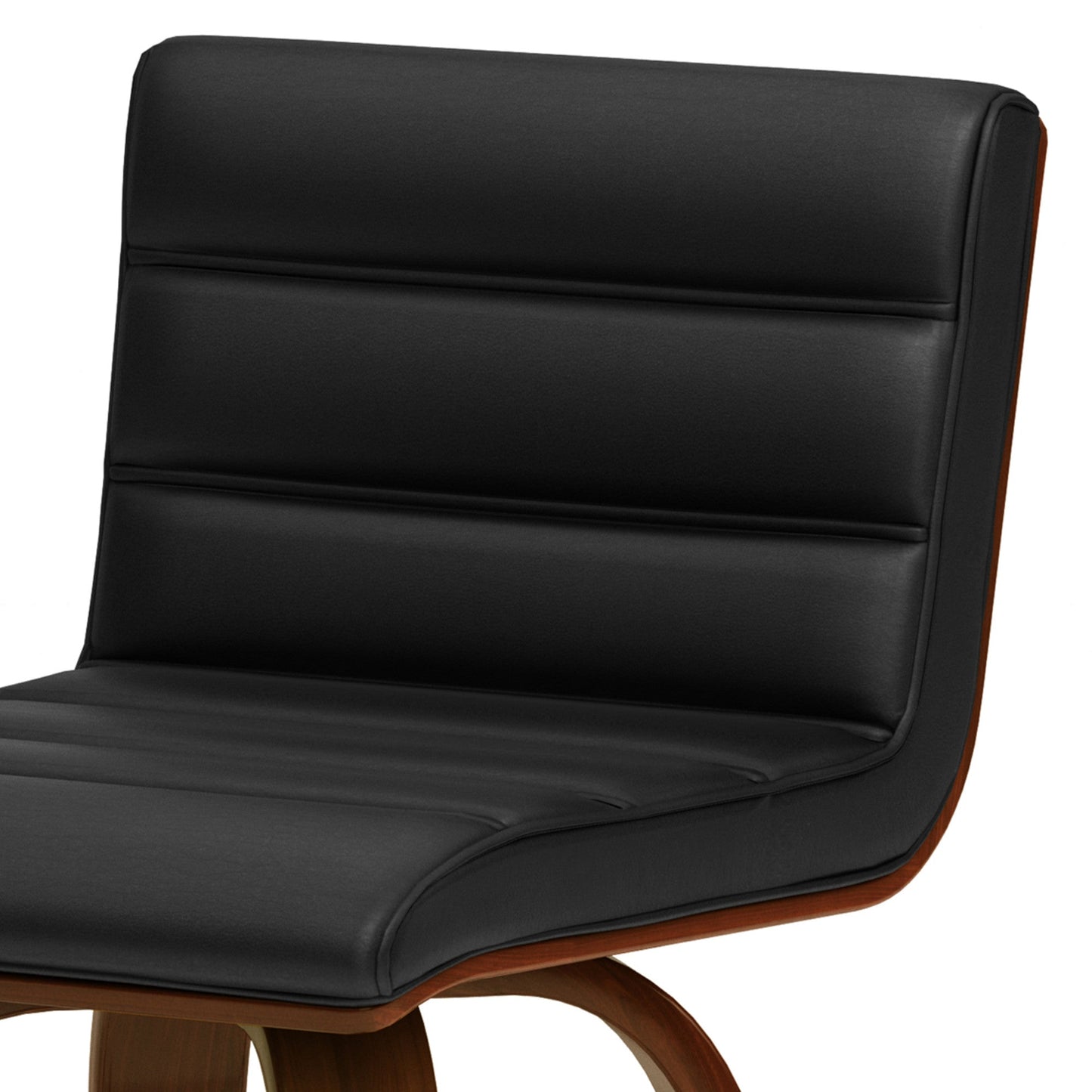 Black Vegan Leather | Roland Swivel Counter Height Stool in Vegan Leather