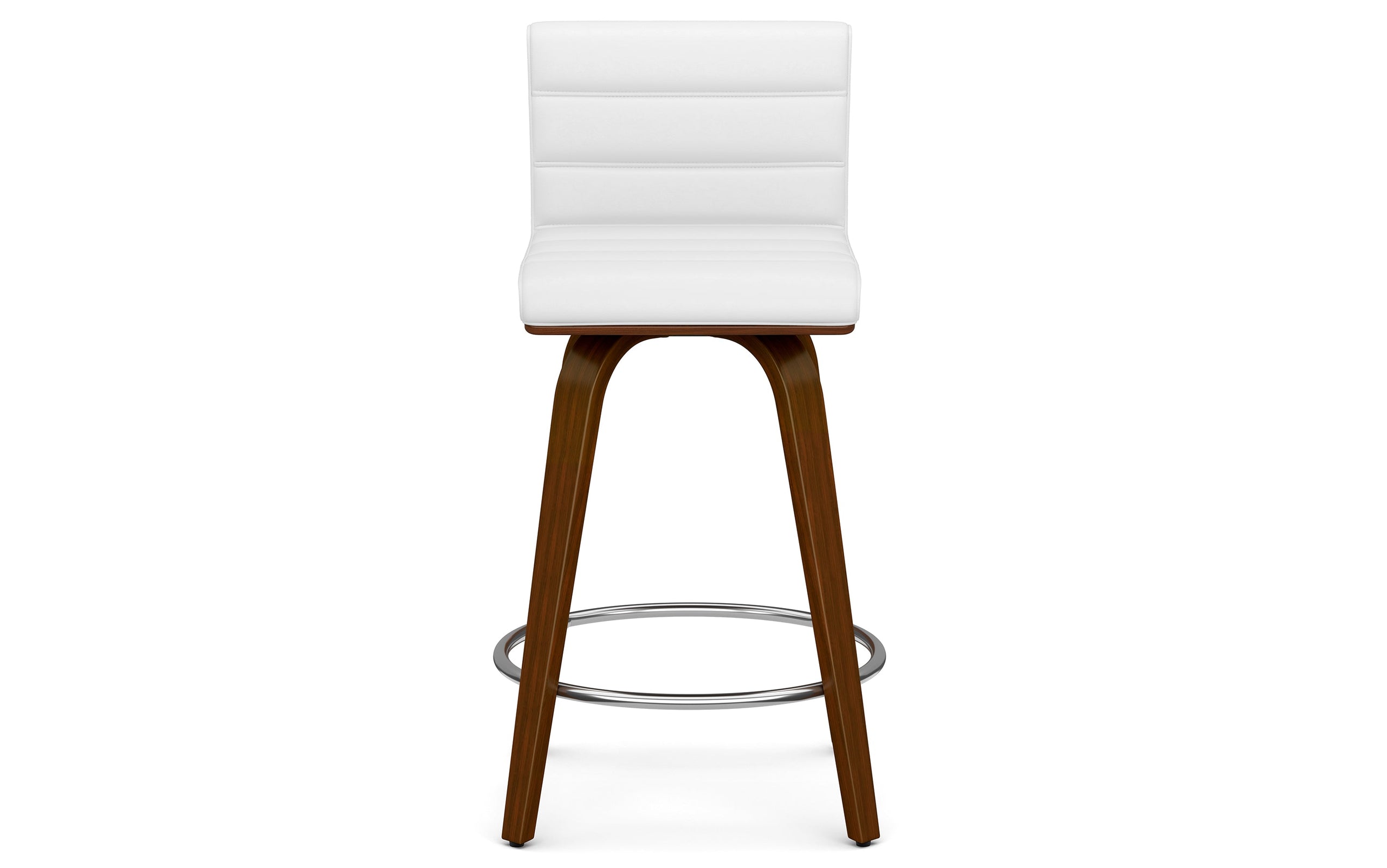 White Vegan Leather | Roland Swivel Counter Height Stool in Vegan Leather