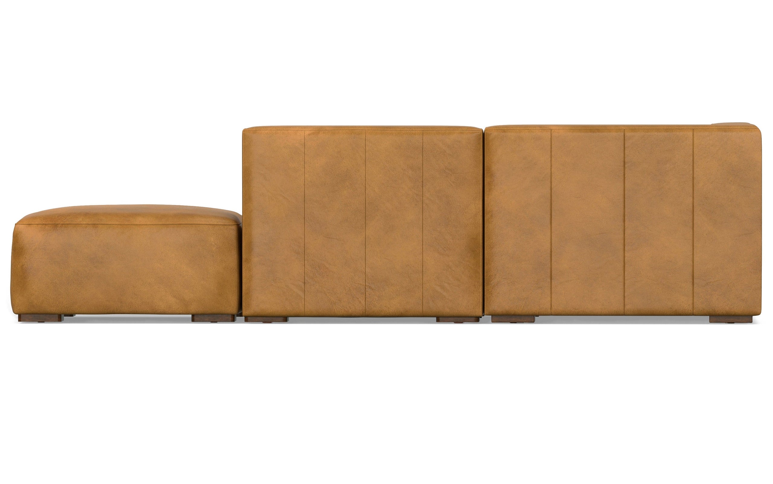 Sienna Genuine Leather | Rex Right Sectional and Ottoman in Genuine Leather