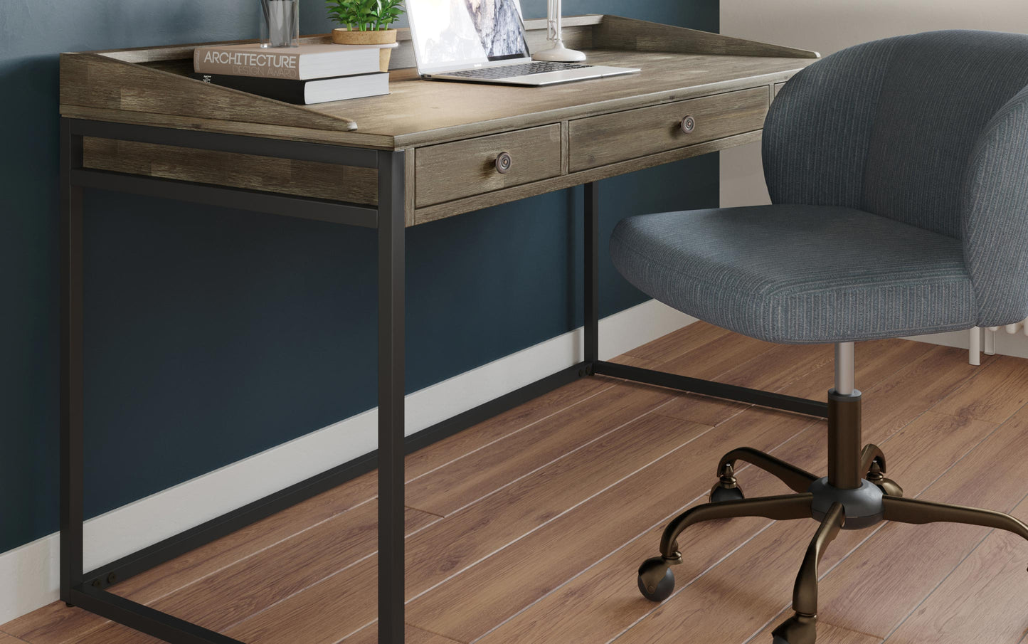 Distressed Grey | Ralston Solid Acacia Desk