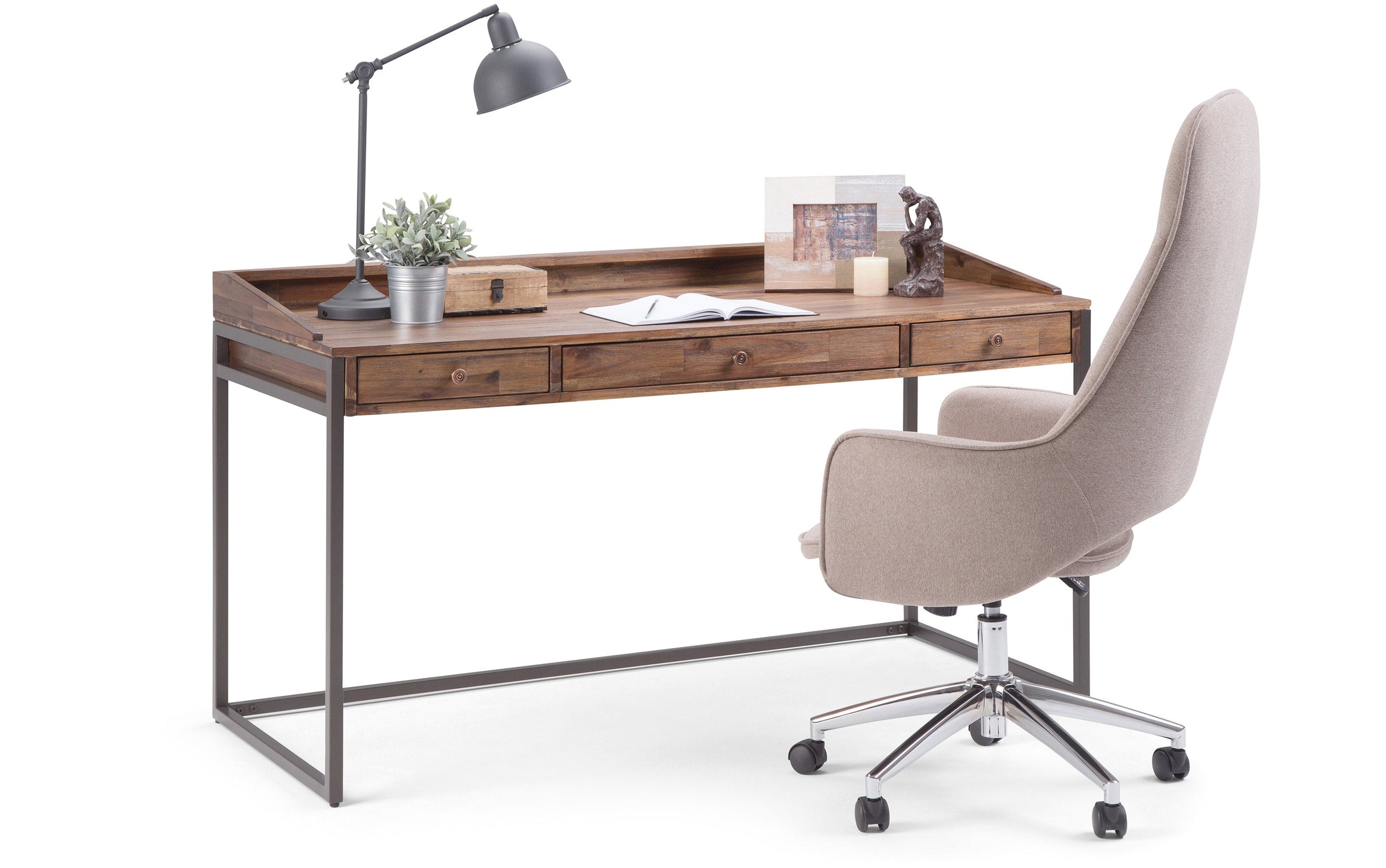 Rustic Natural Aged Brown | Ralston Solid Acacia Desk