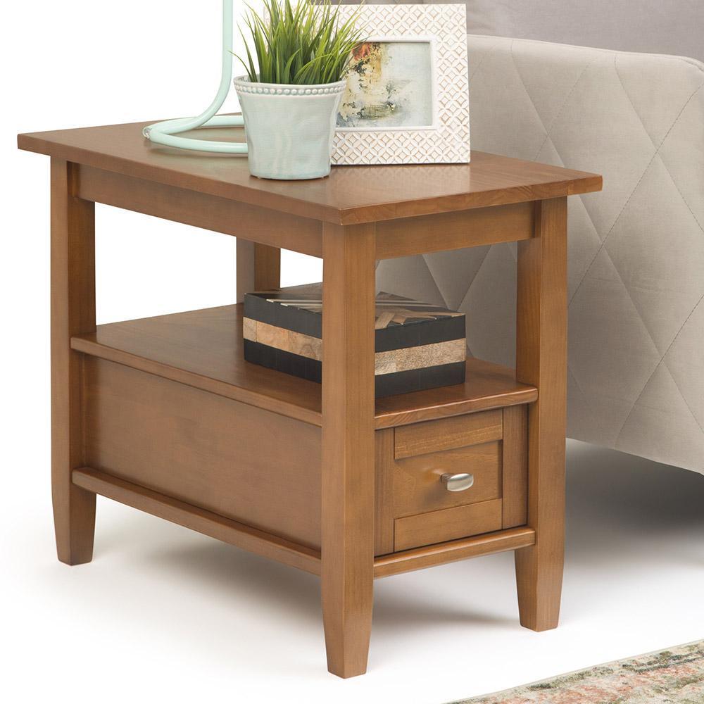 Light Golden Brown | Warm Shaker Narrow Side Table