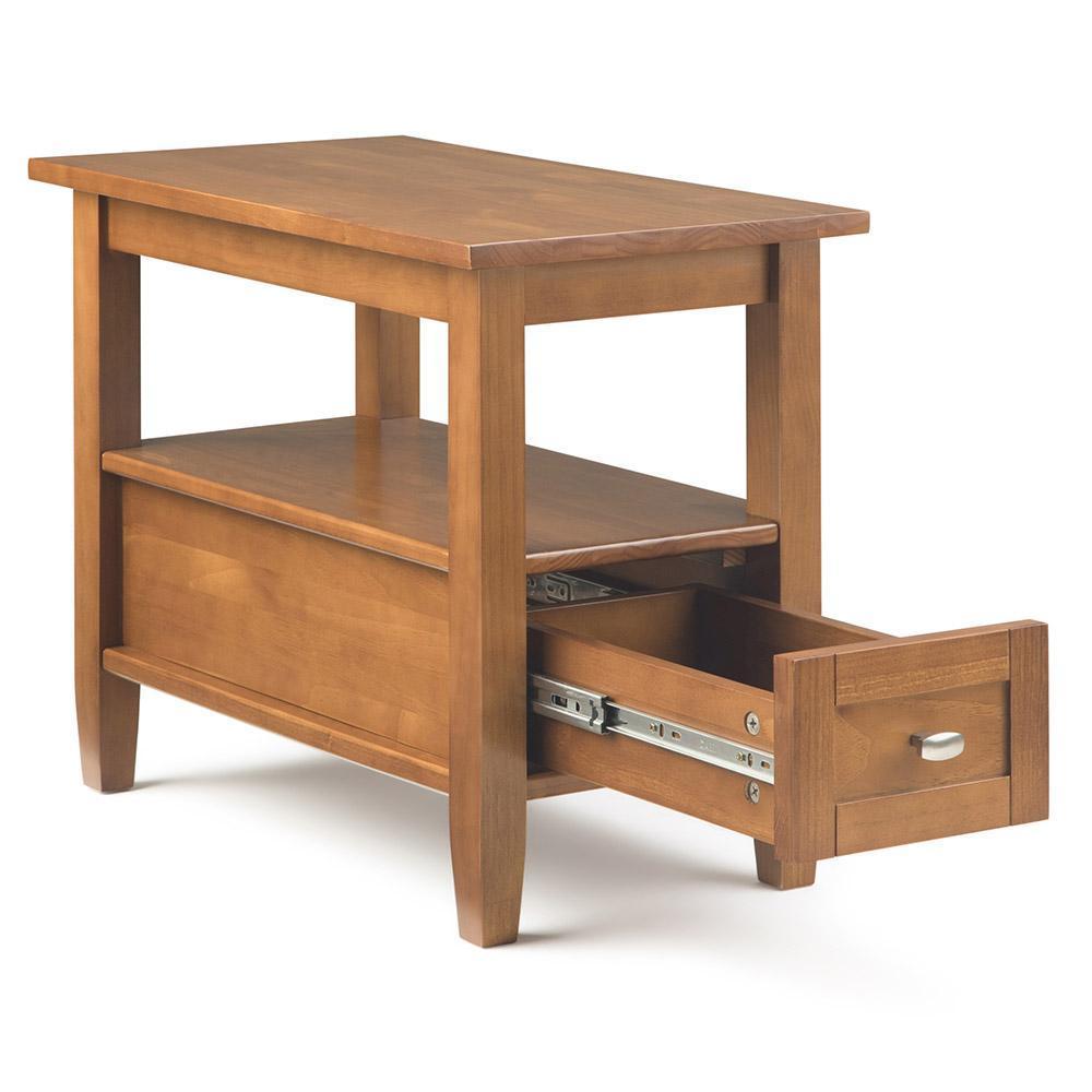 Light Golden Brown | Warm Shaker Narrow Side Table