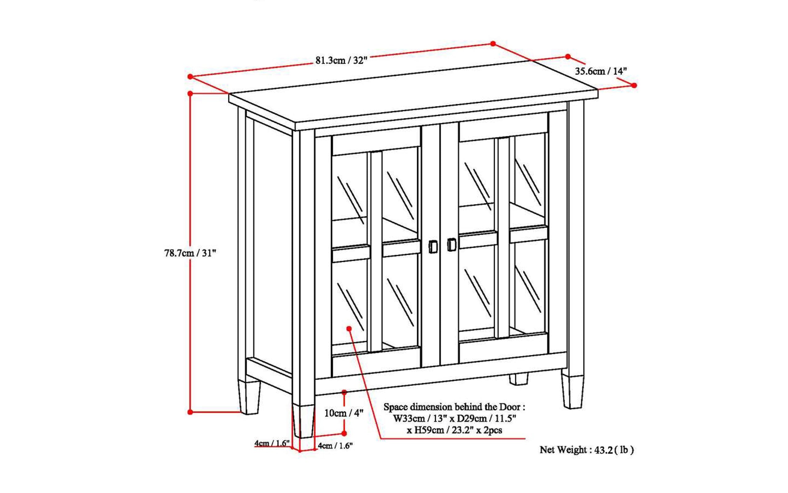 Light Golden Brown | Warm Shaker 32 inch Low Storage Cabinet