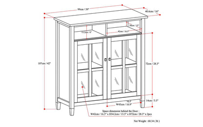 Light Golden Brown | Warm Shaker 39 inch Medium Storage & Media Cabinet