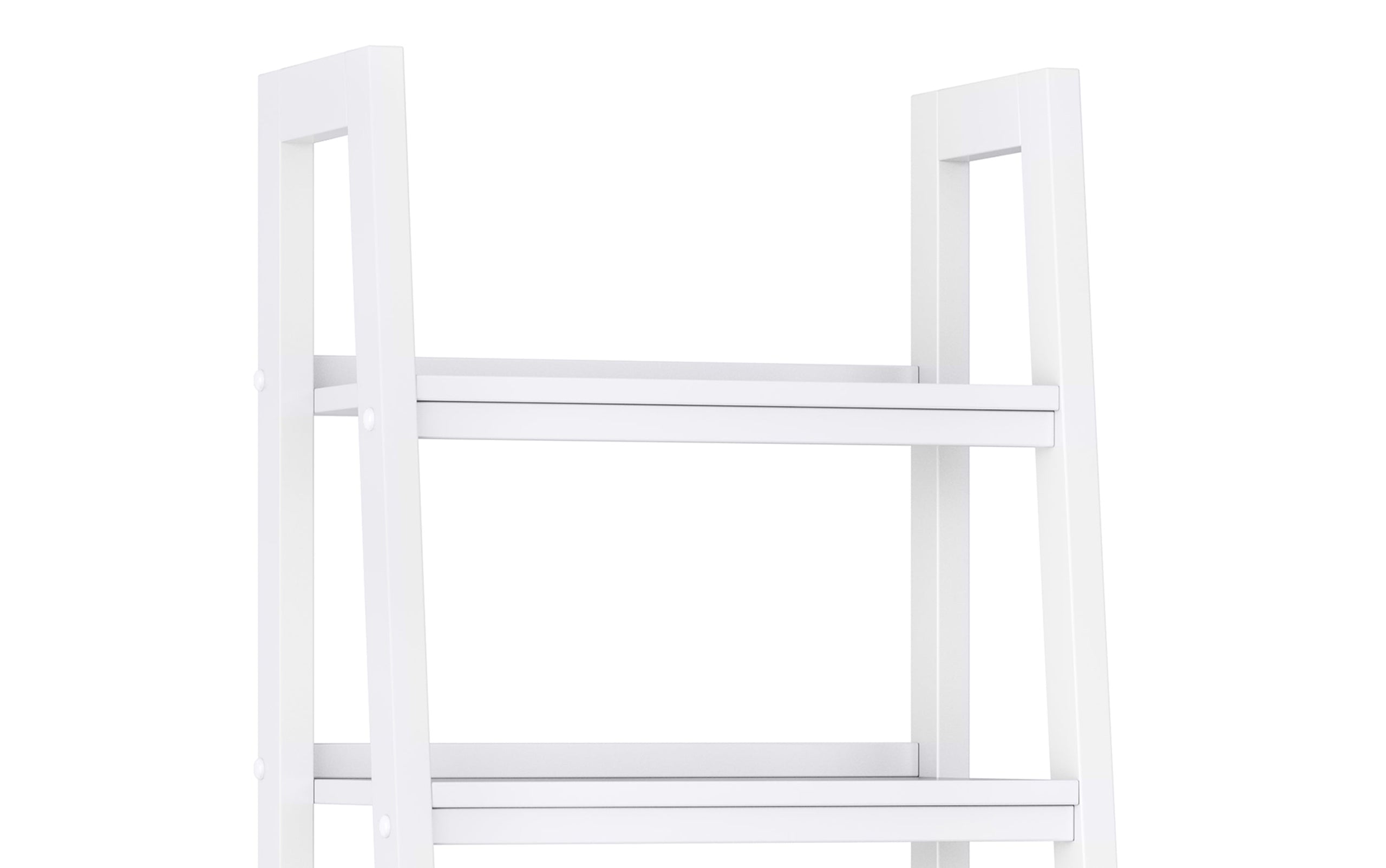 White | Sawhorse 24 inch Ladder Shelf with Storage