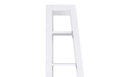 White | Sawhorse 24 inch Ladder Shelf with Storage