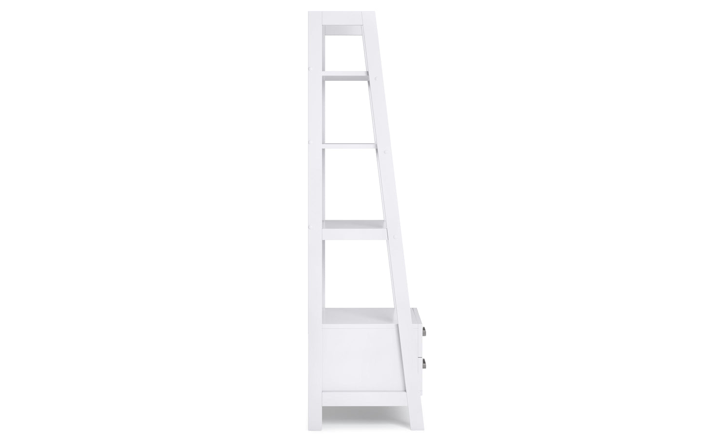 White | Sawhorse 24 inch Ladder Shelf with Storage