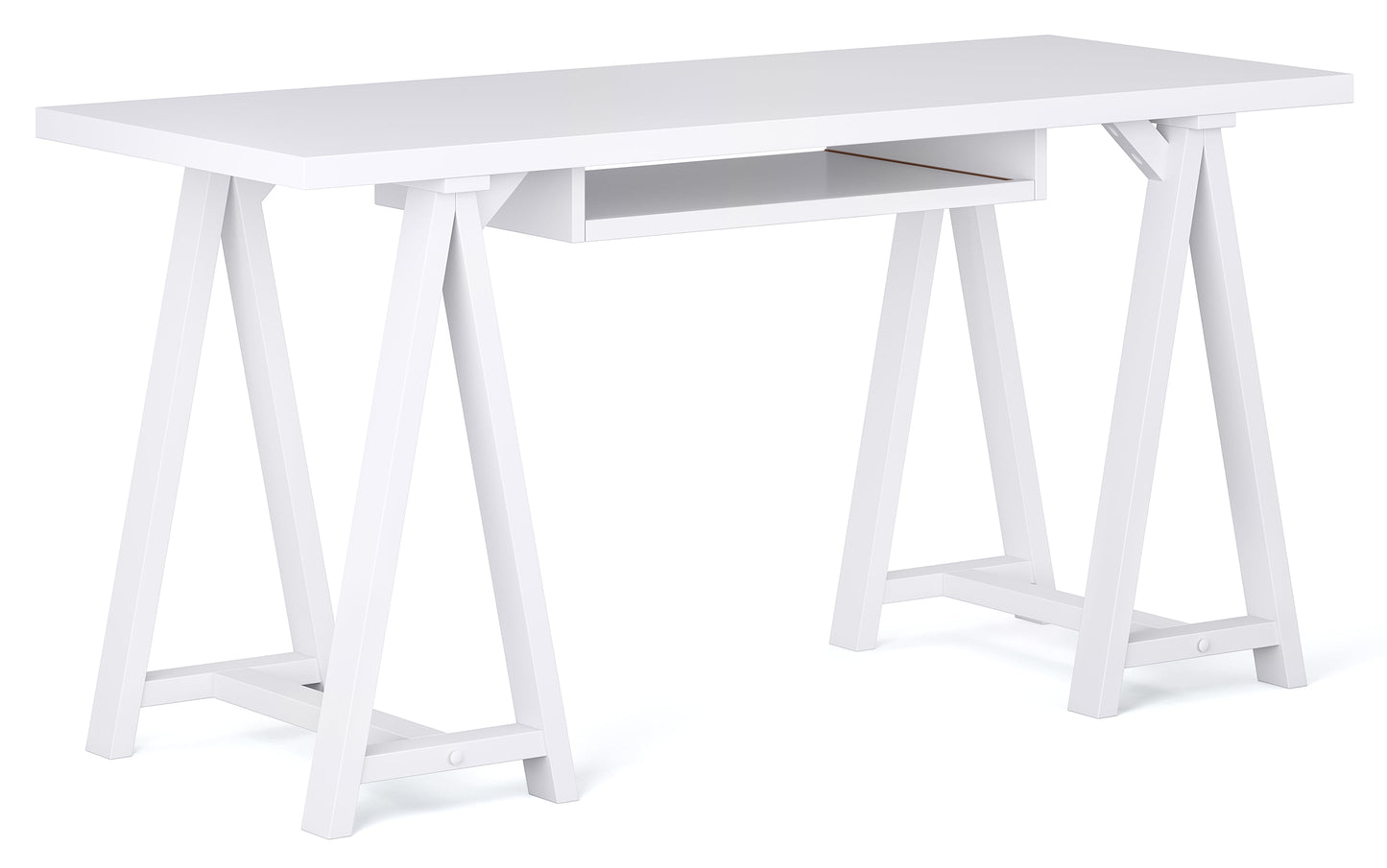 White | Sawhorse 60 inch Desk