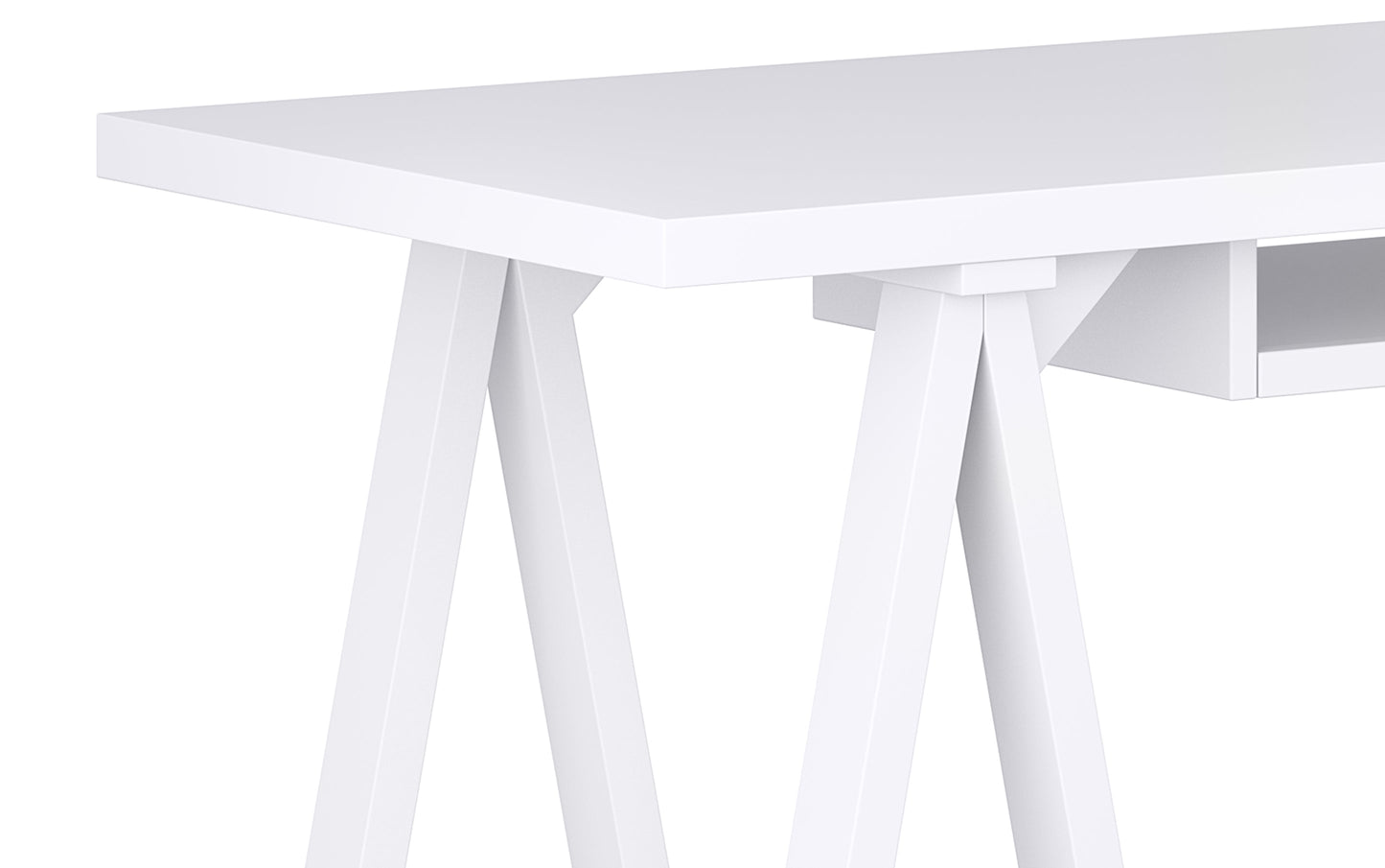 White | Sawhorse 60 inch Desk