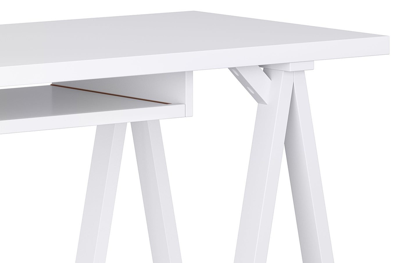 White | Sawhorse 60 inch Desk