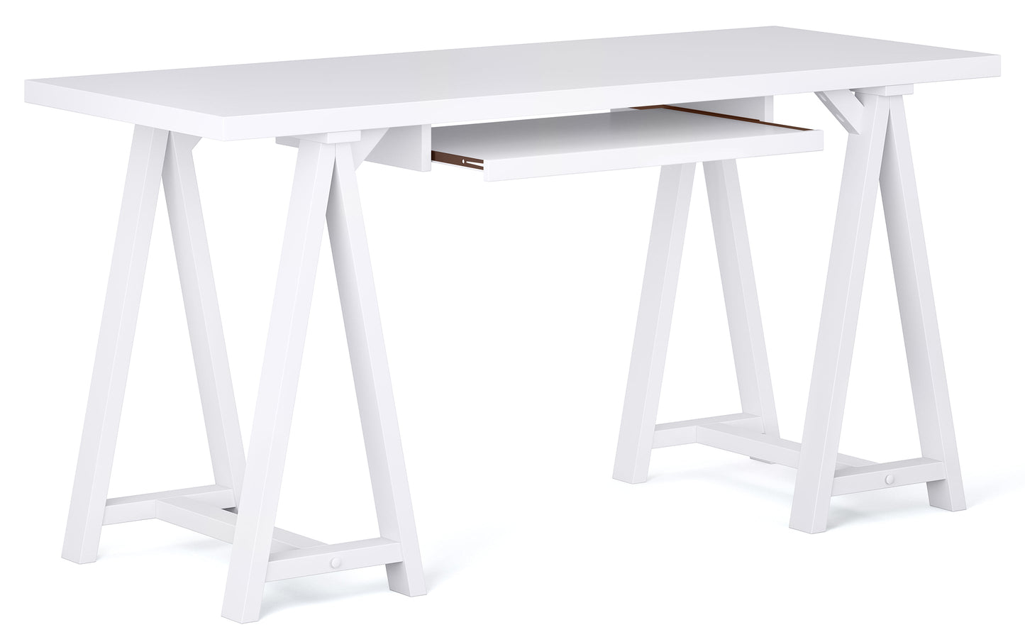 White | Sawhorse 60 inch Desk