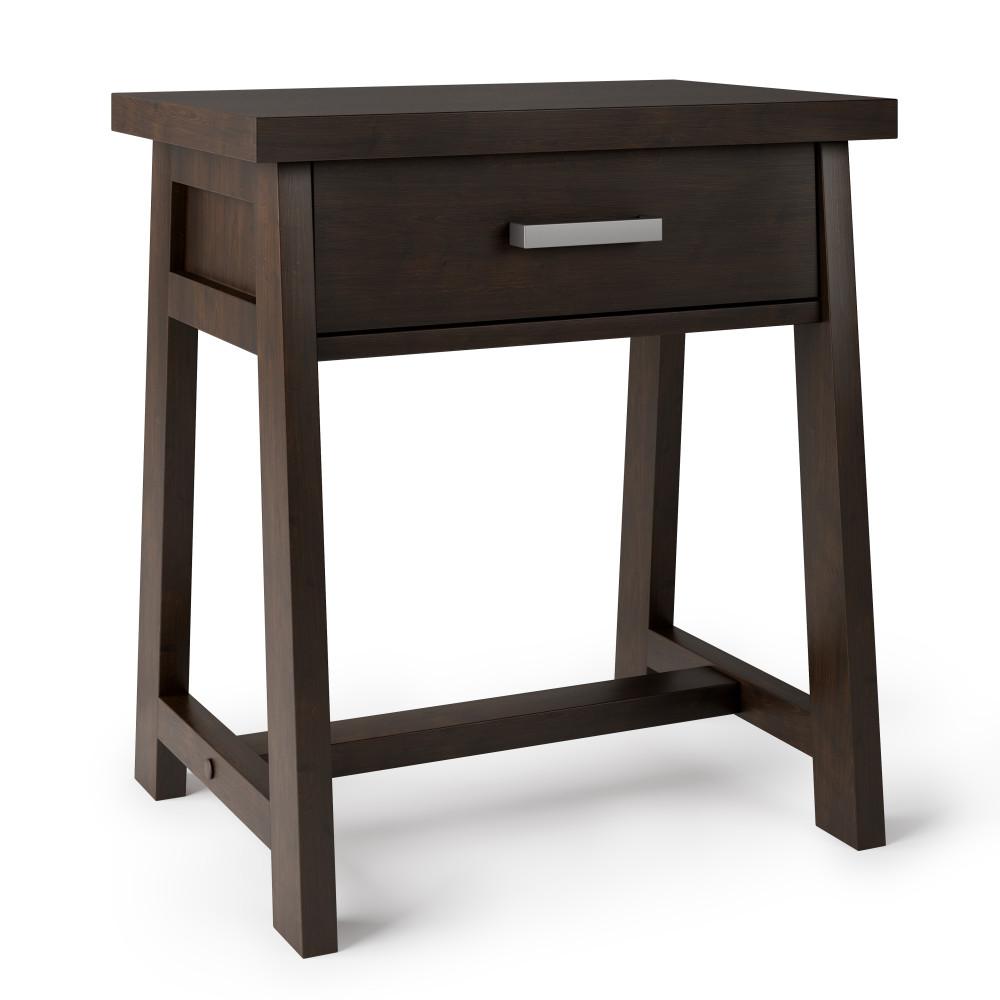 Dark Chestnut Brown | Sawhorse Bedside Table