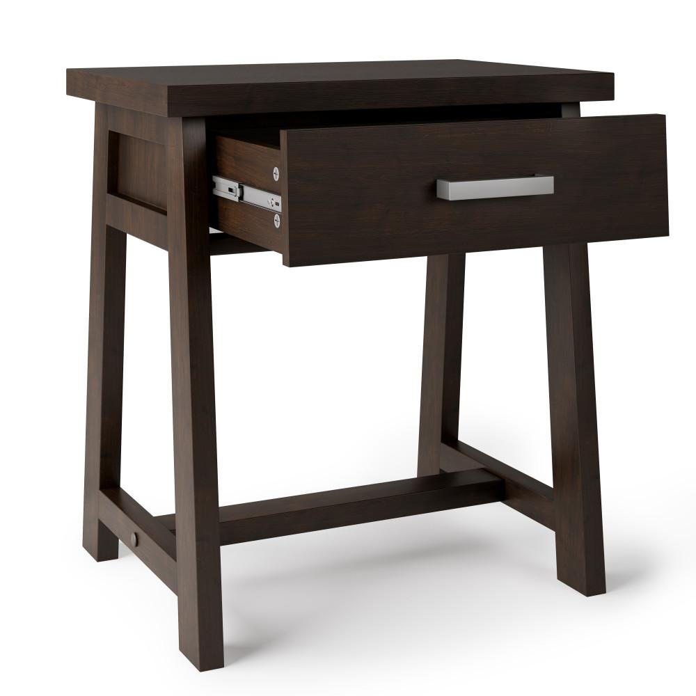 Dark Chestnut Brown | Sawhorse Bedside Table