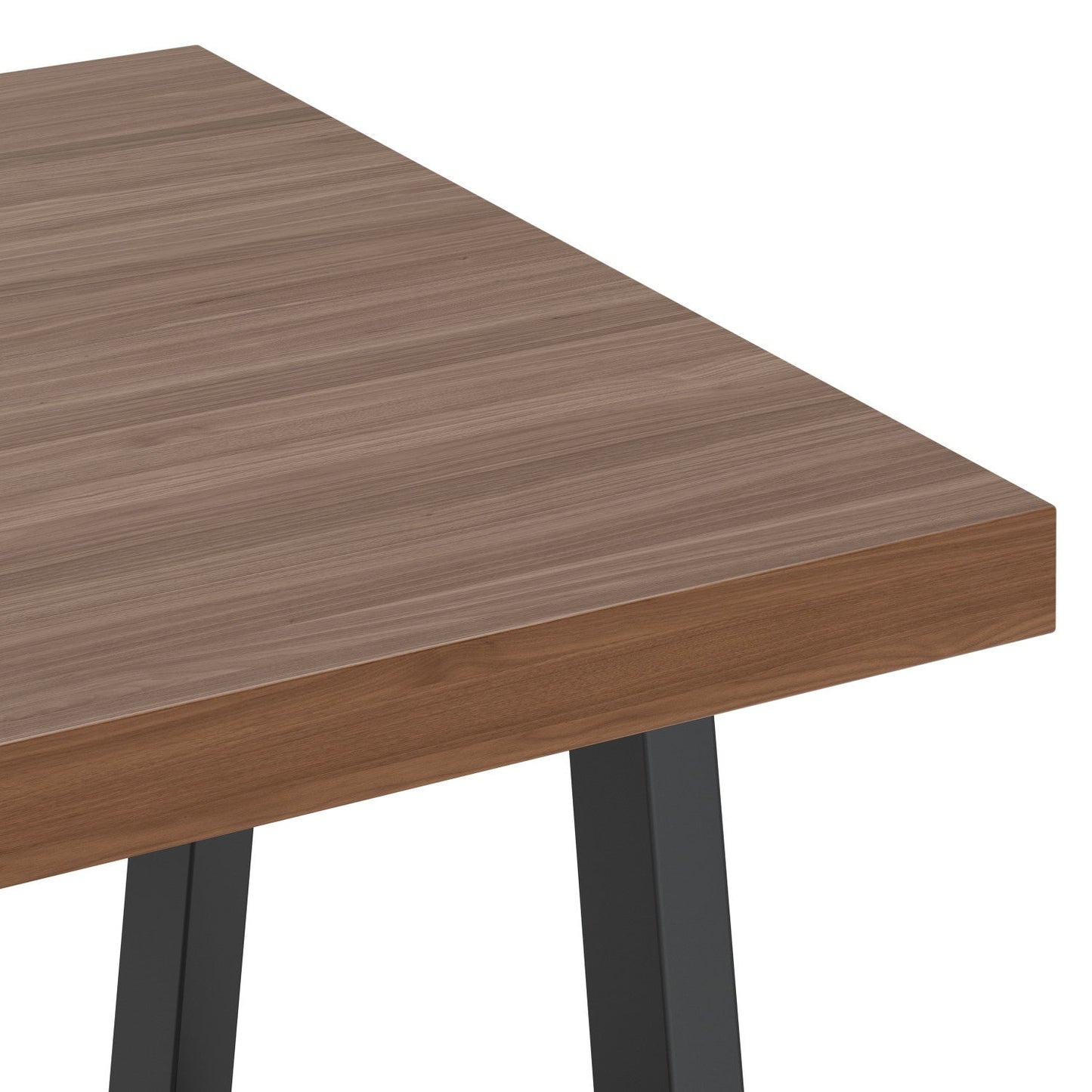 Sawhorse Solid Walnut Veneer and Metal End Table