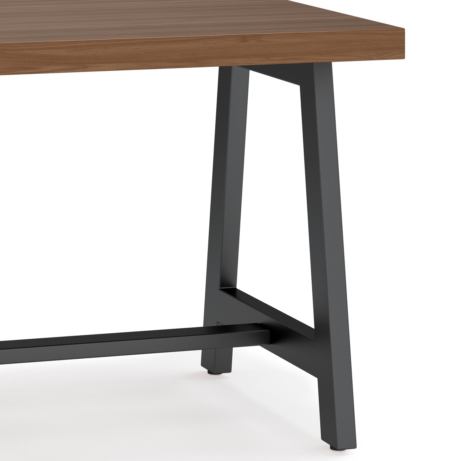 Sawhorse Solid Walnut Veneer and Metal End Table