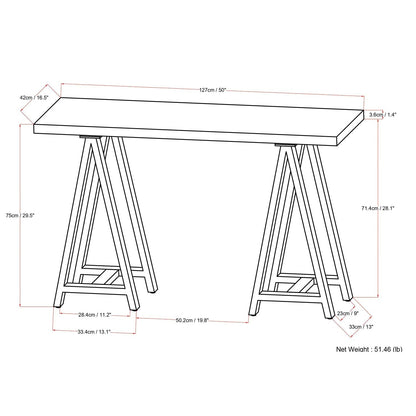 Sawhorse Metal/Wood Console Sofa Table