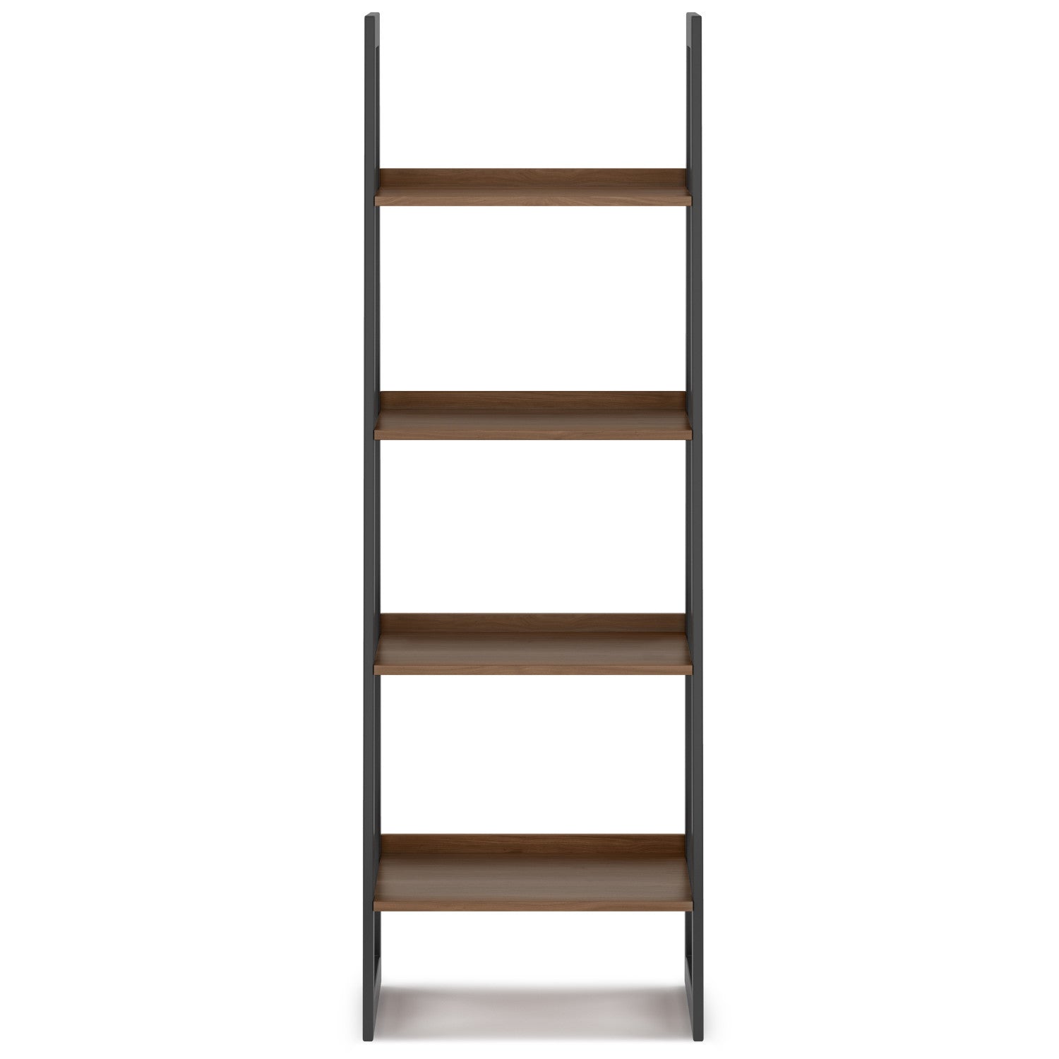 Sawhorse Solid Walnut Veneer and Metal Ladder Shelf