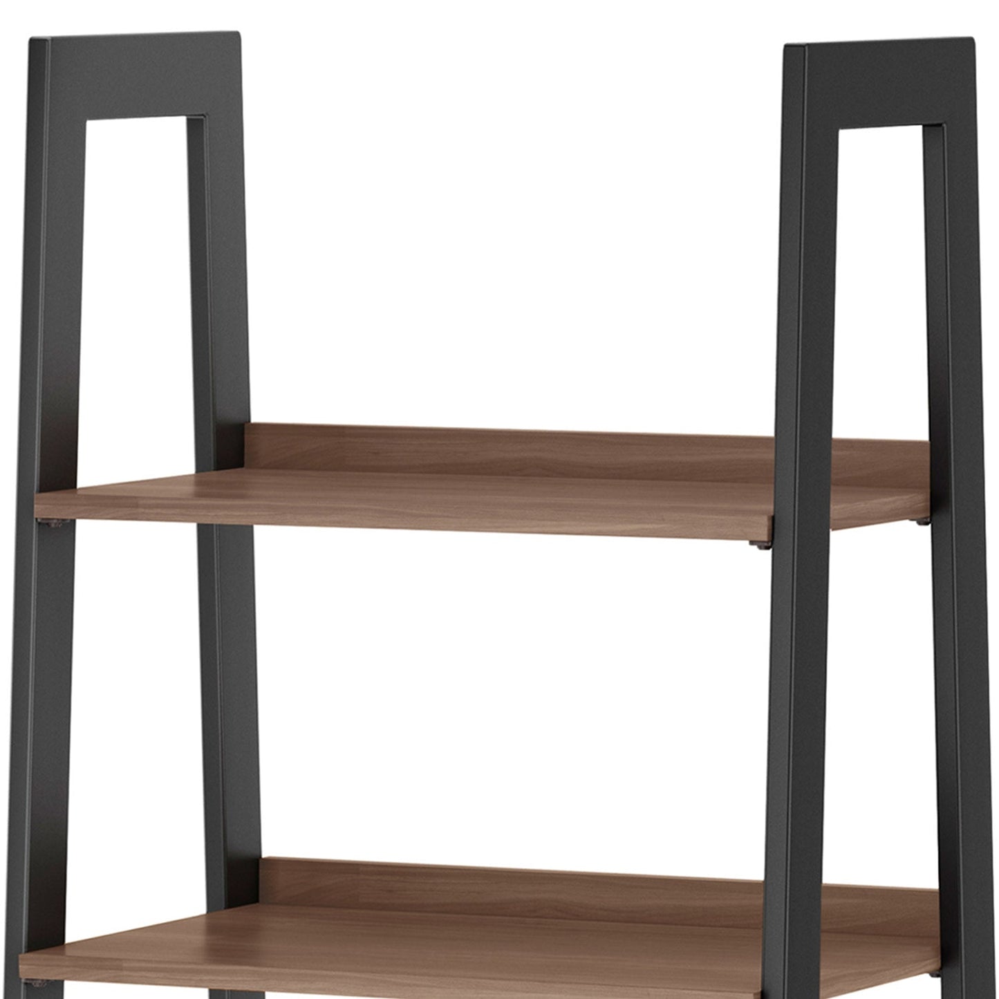 Sawhorse Metal/Wood Ladder Shelf with Storage