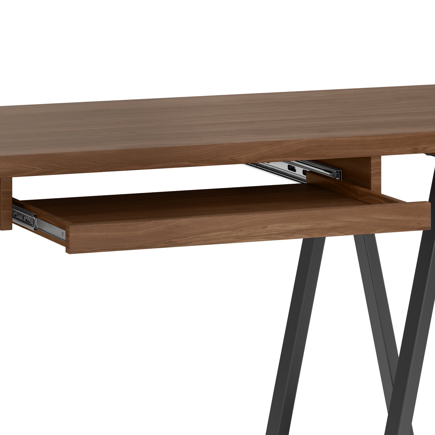 Sawhorse Solid Walnut Veneer and Metal Desk