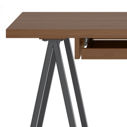 Sawhorse Solid Walnut Veneer and Metal Small Desk