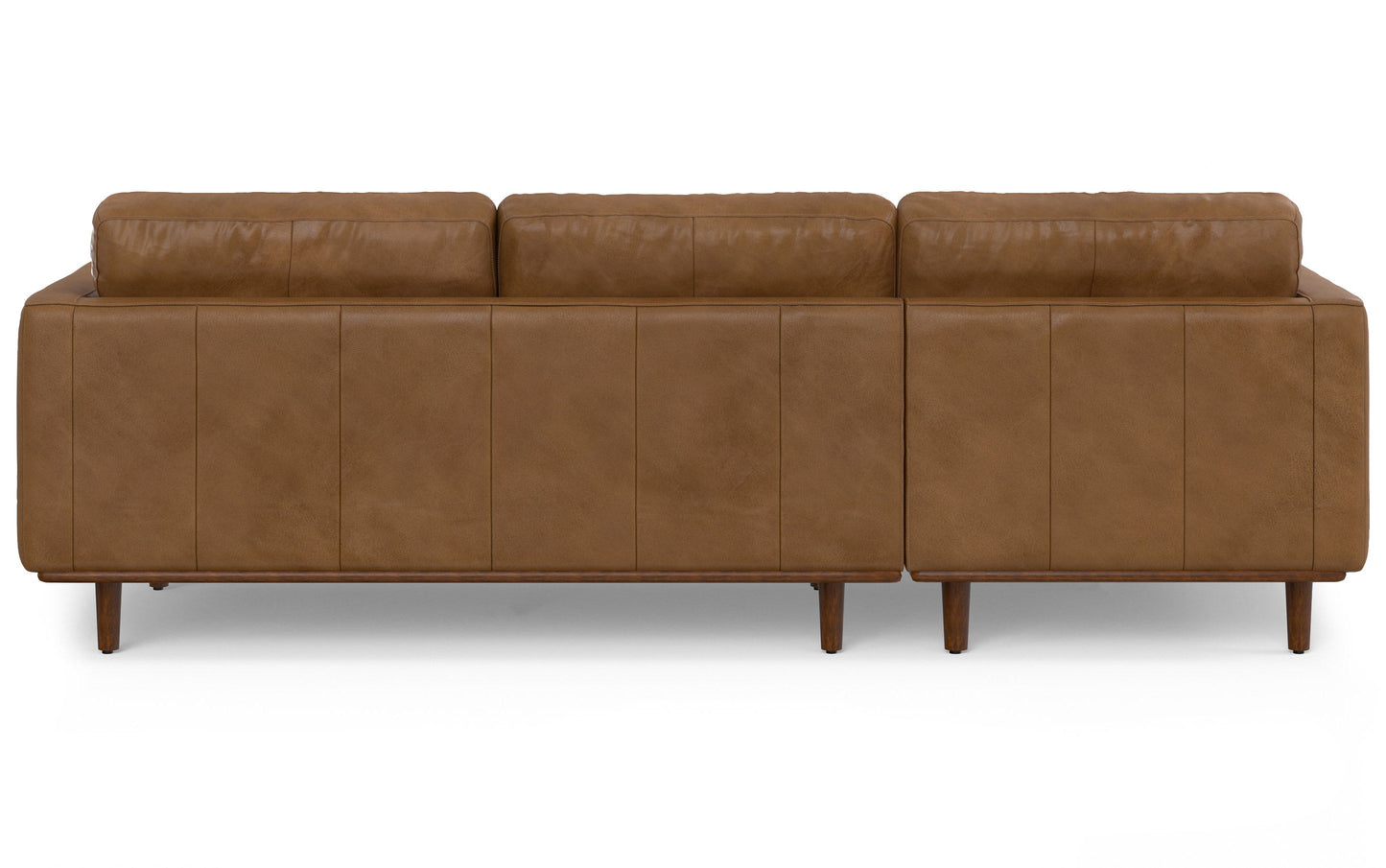 Caramel Brown Genuine Leather | Morrison Left Sectional in Genuine Leather