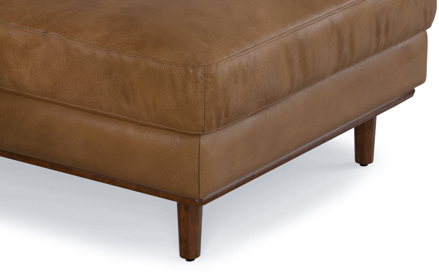 Caramel Brown Genuine Leather | Morrison Left Sectional in Genuine Leather