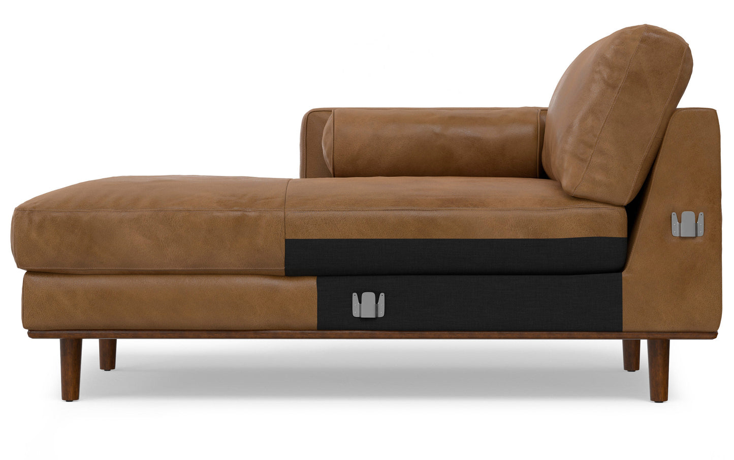 Caramel Brown Genuine Leather | Morrison Left Sectional in Genuine Leather