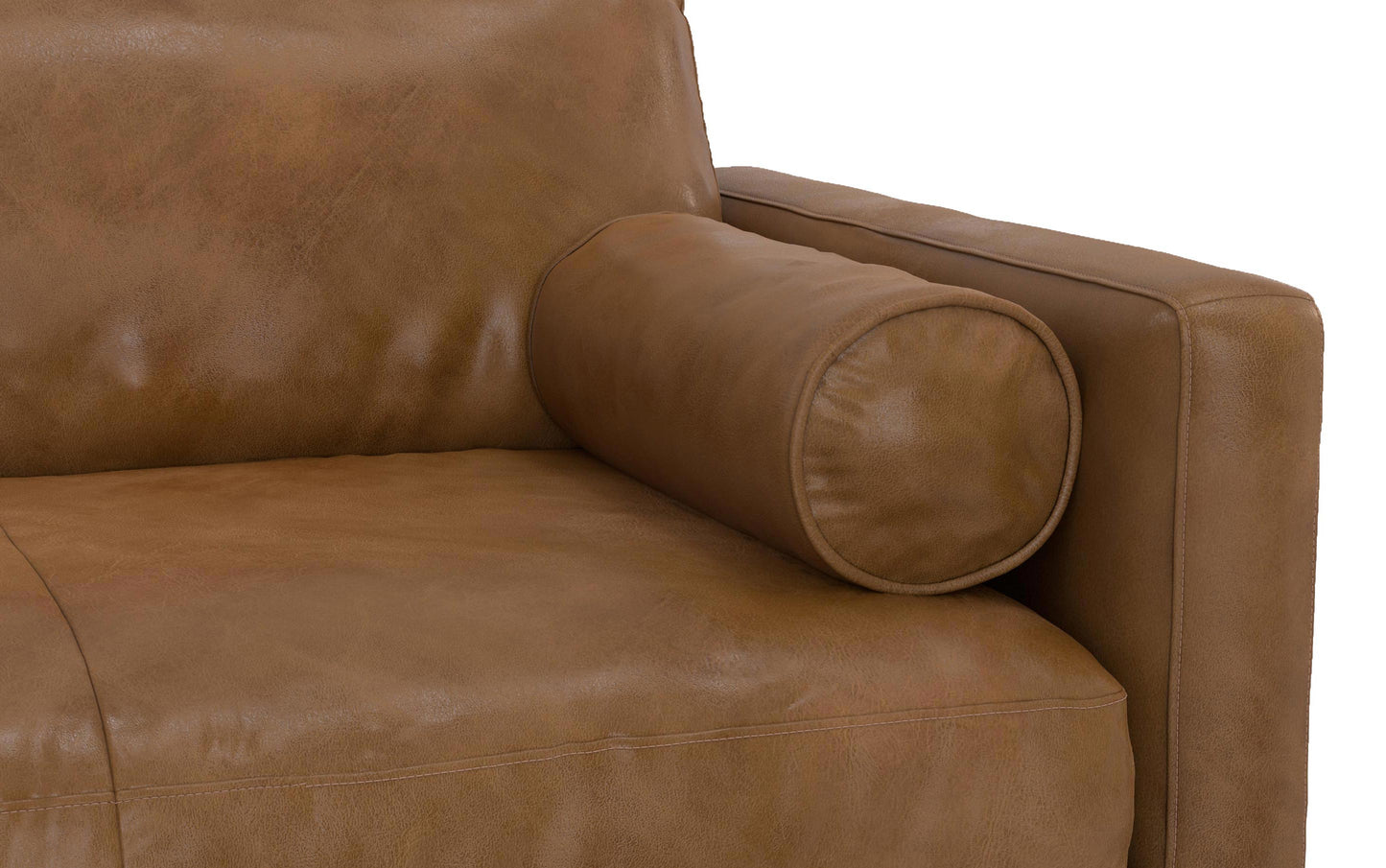 Caramel Brown Genuine Leather | Morrison Left Sectional in Genuine Leather