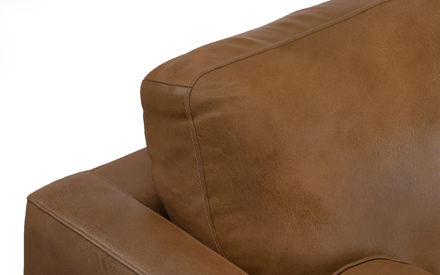 Caramel Brown Genuine Leather | Morrison Left Sectional in Genuine Leather