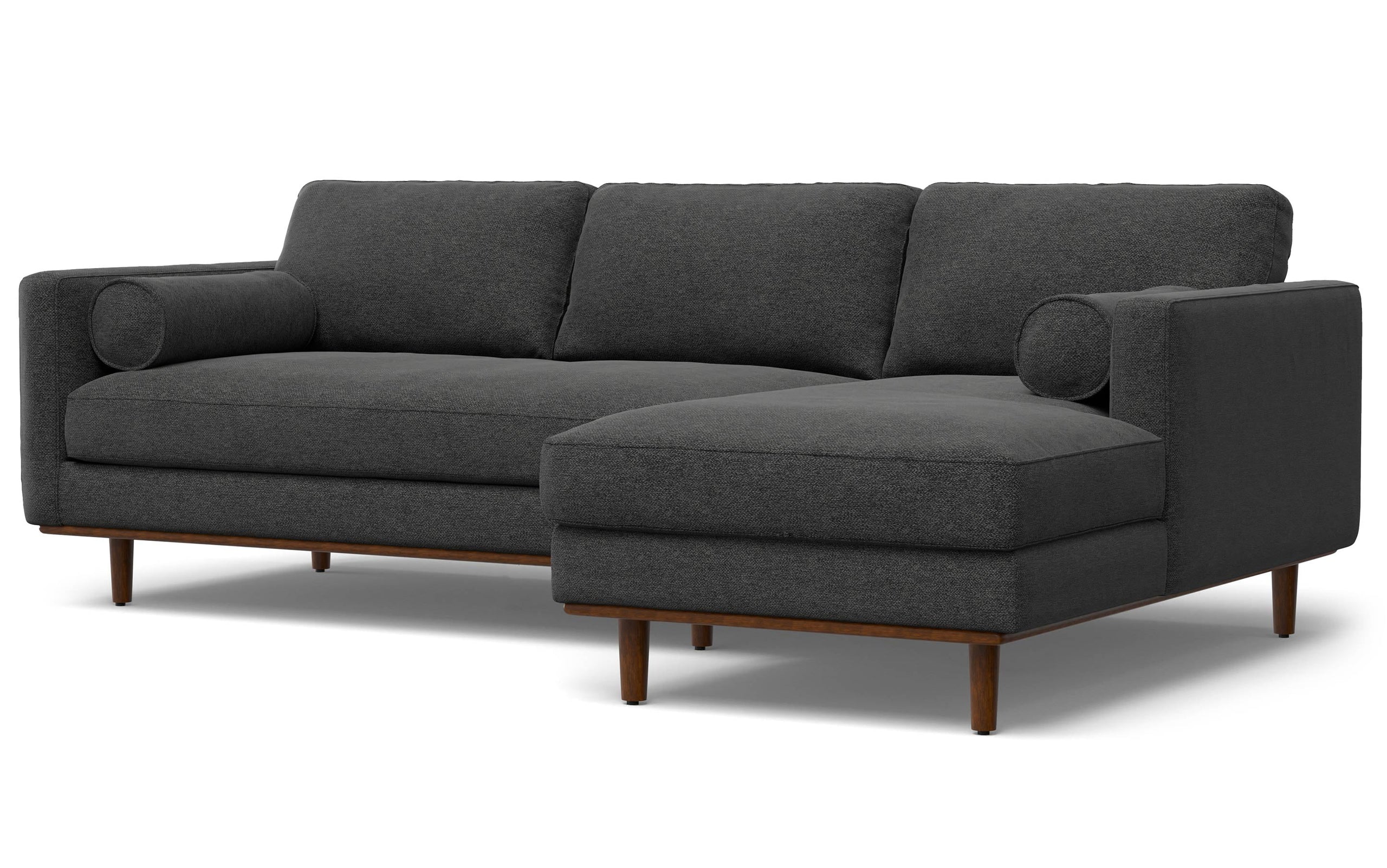 Charcoal Grey Woven-Blend Fabric | Morrison Mid Century Sectional