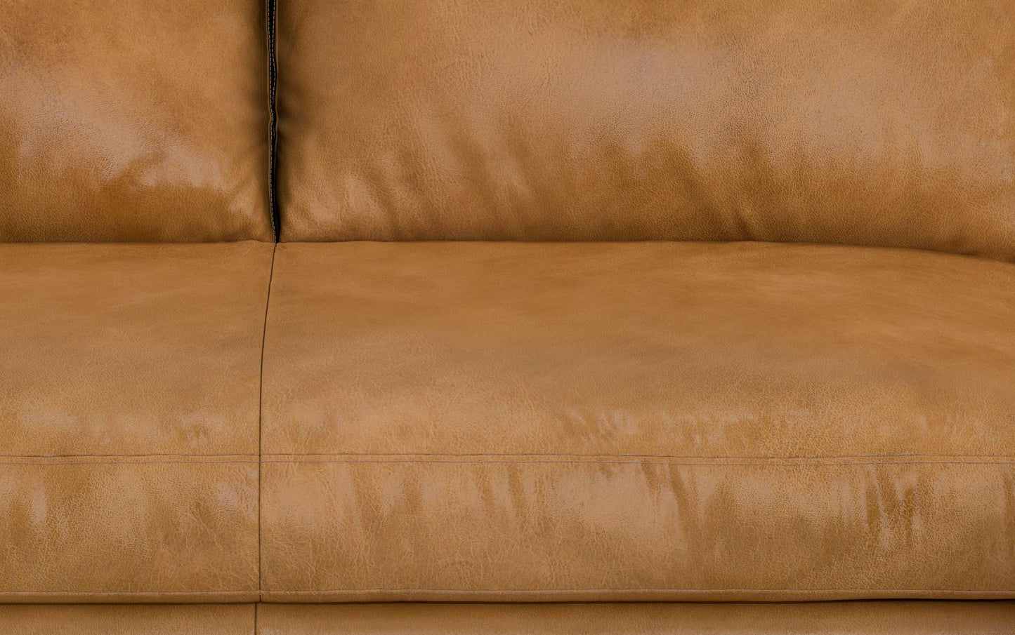 Sienna Genuine Top Grain Leather | Morrison Mid Century Sectional in Genuine Leather