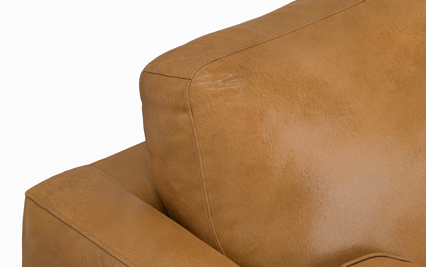 Sienna Genuine Top Grain Leather | Morrison Mid Century Sectional in Genuine Leather