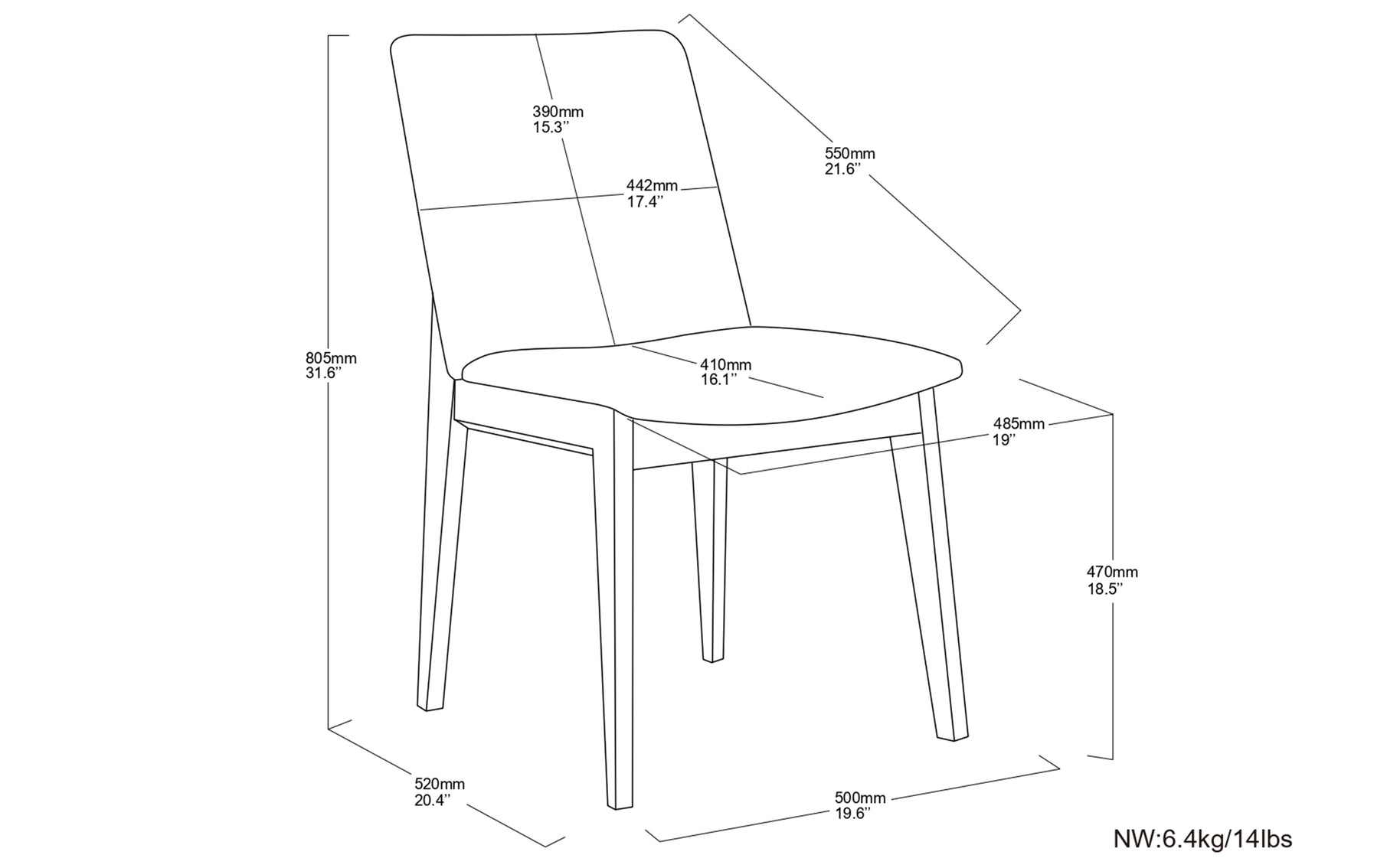 Light Grey Linen Style Fabric | Selena Dining Chair (Set of 2)