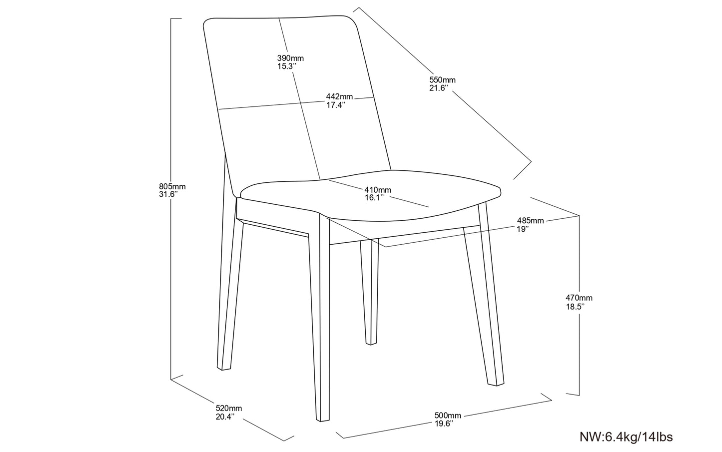 Light Grey Linen Style Fabric | Selena Dining Chair (Set of 2)