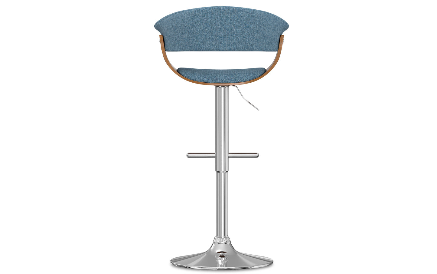 Denim Blue Linen Style Fabric | Sheldon Adjustable Swivel Bar Stool