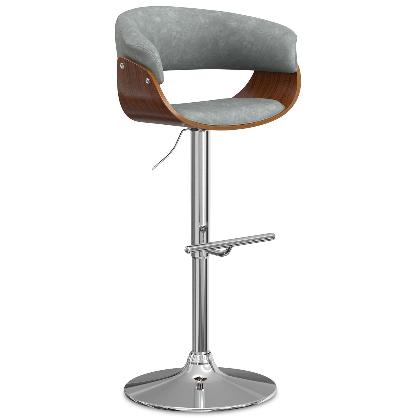 Stone Grey Vegan Leather | Sheldon Adjustable Swivel Bar Stool