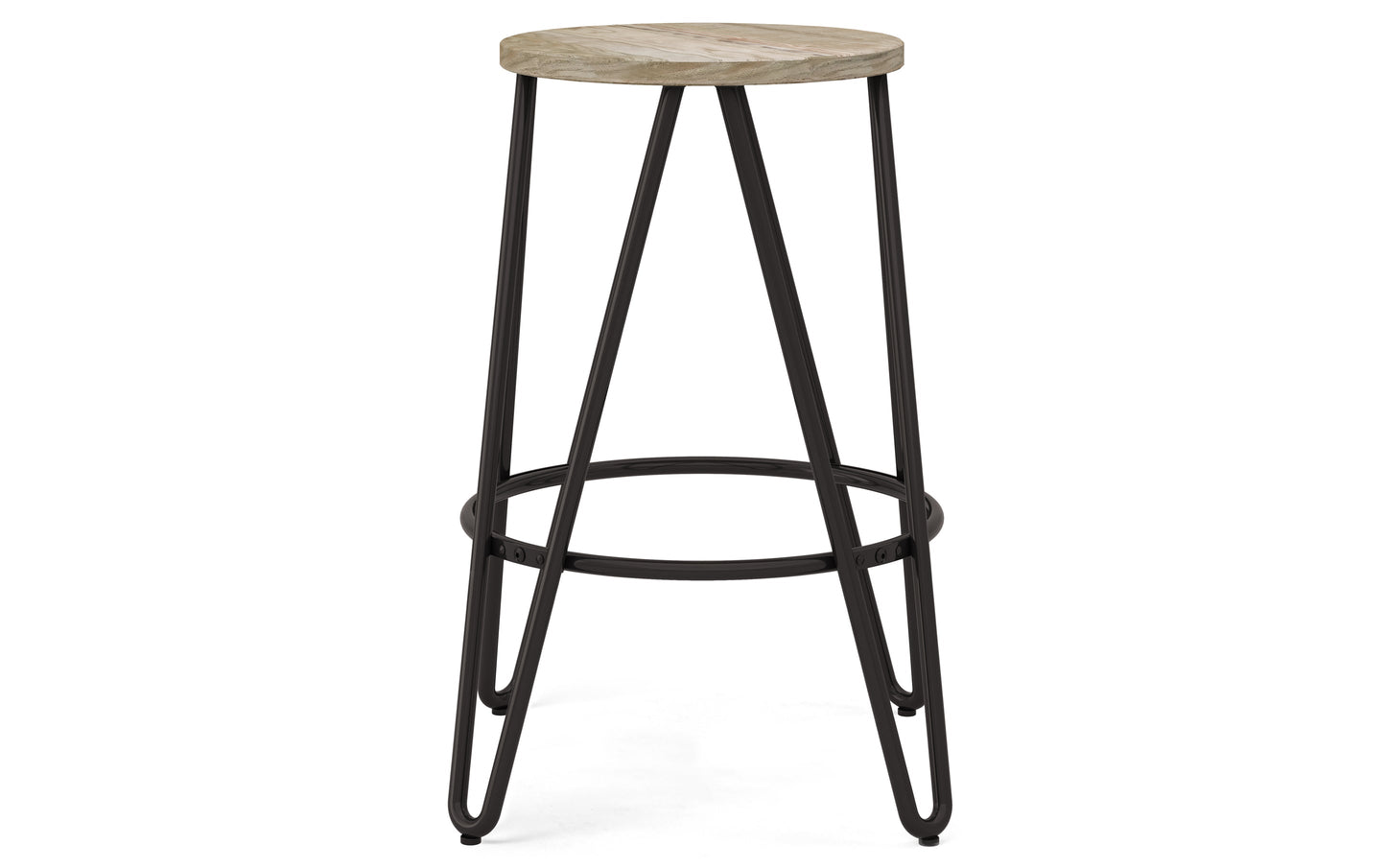 Natural | Simeon 24 inch Metal Counter Height Stool with Wood Seat