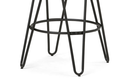 Cocoa Brown | Simeon 24 inch Metal Counter Height Stool with Wood Seat