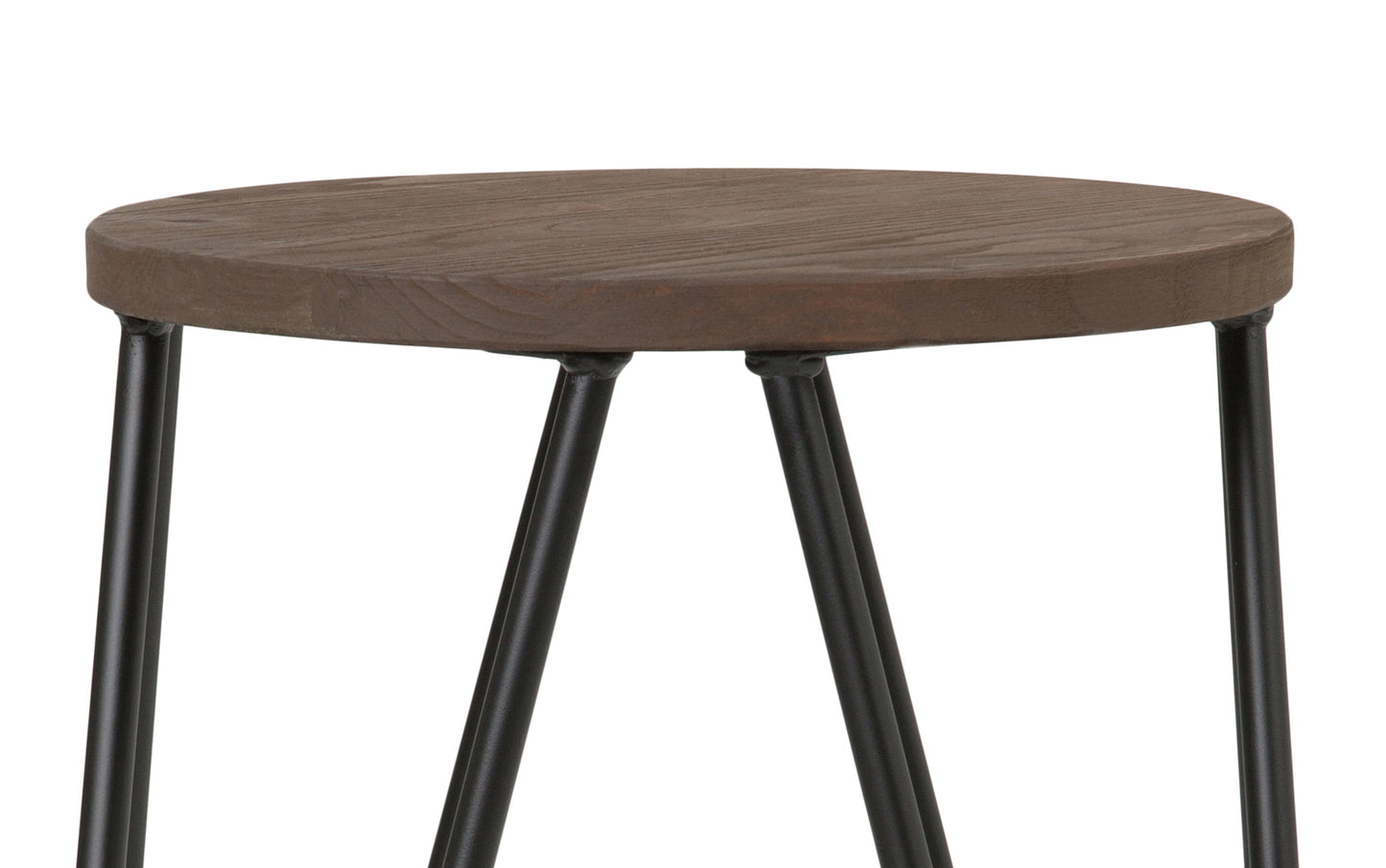 Cocoa Brown | Simeon 24 inch Metal Counter Height Stool with Wood Seat