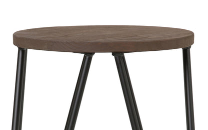 Cocoa Brown | Simeon 24 inch Metal Counter Height Stool with Wood Seat