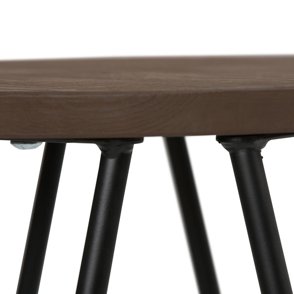 Cocoa Brown 26 inch | Simeon 26 inch Metal Counter Height Stool with Wood Seat (Set of 2)