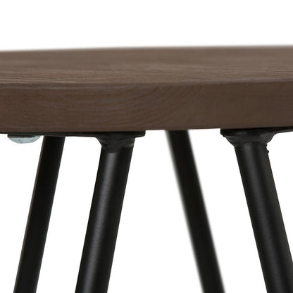 Cocoa Brown  | Simeon 30 inch Metal Bar Stool with Wood Seat