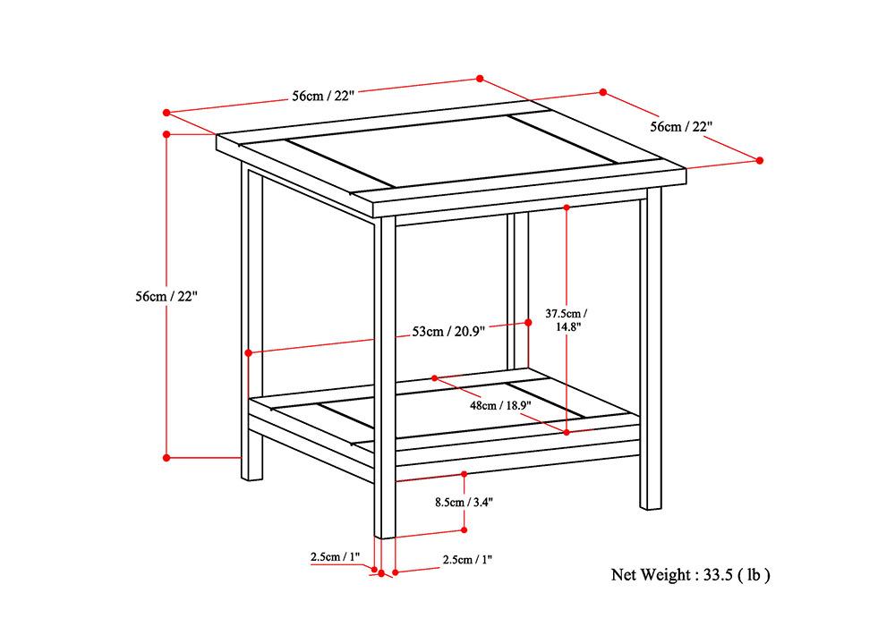 Natural | Skyler 22 inch End Side Table