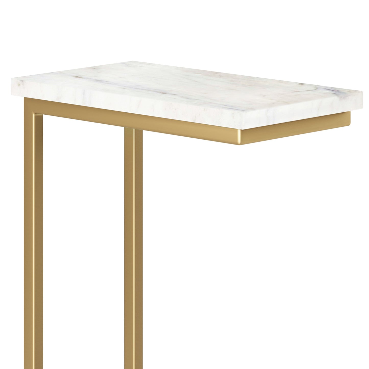 Gold | Skyler C Side Table with Marble Top