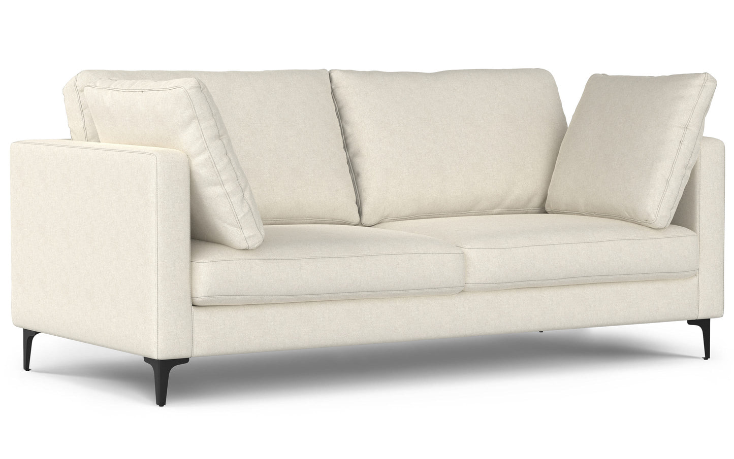 Cream Performance Fabric | Ava 76 inch Mid Century Sofa