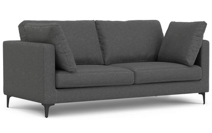 Pebble Grey Performance Fabric | Ava 76 inch Mid Century Sofa